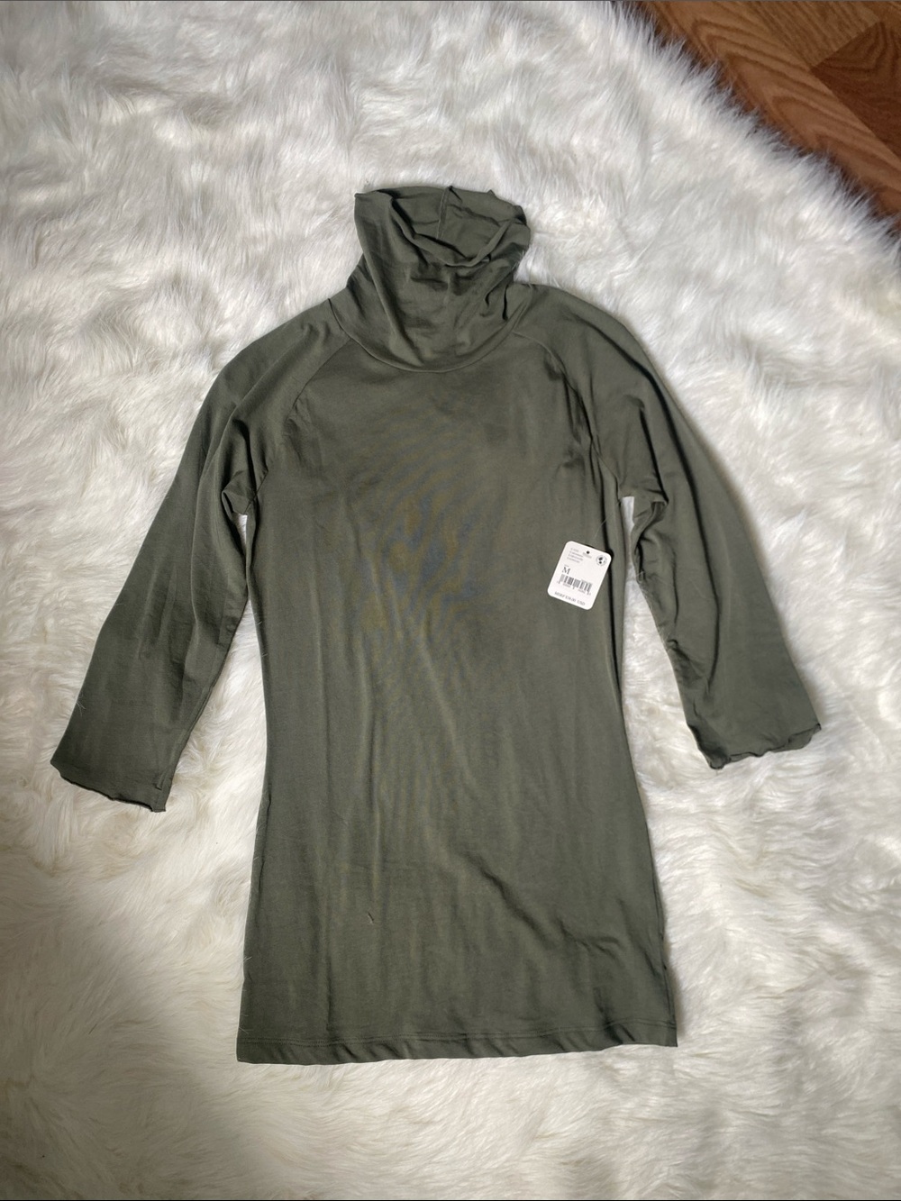 Free People Olive Green Turtleneck Tunic